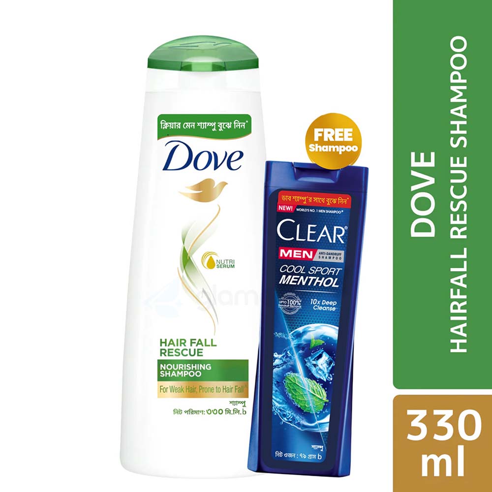 Dove Hair Fall Rescue Shampoo-330ml Free Clear Men Shampoo-79ml