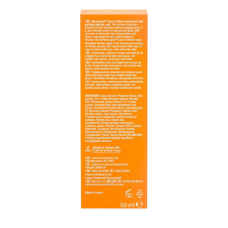 Neutrogena Clear & Defend 0.5% Salicylic Acid Moisturiser-50ml
