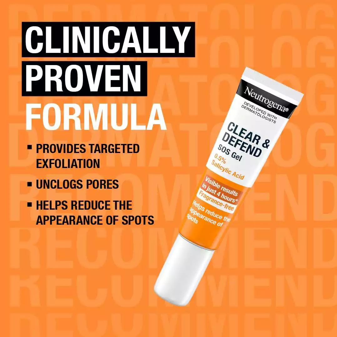Neutrogena Clear & Defend 0.5% Salicylic Acid Oil Free SOS Gel-15ml thumbnail 5