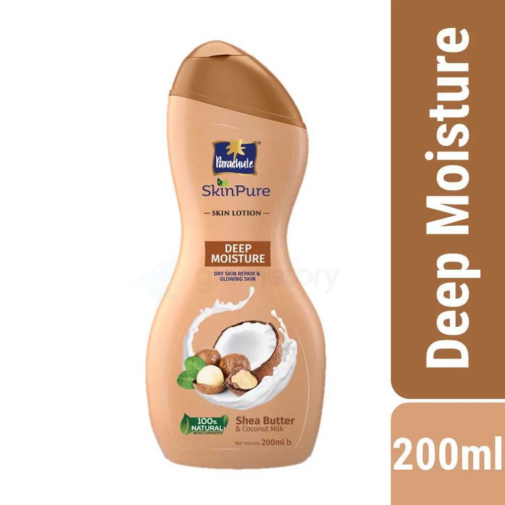 Parachute SkinPure Skin Lotion Deep Moisture-200ml Petroleum Jelly Free-50ml thumbnail 3