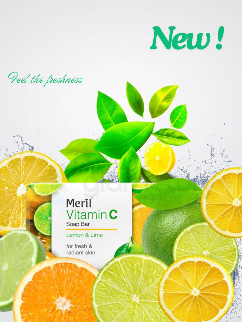 Meril Vitamin C Soap Bar Lemon & Lime-150g thumbnail 3