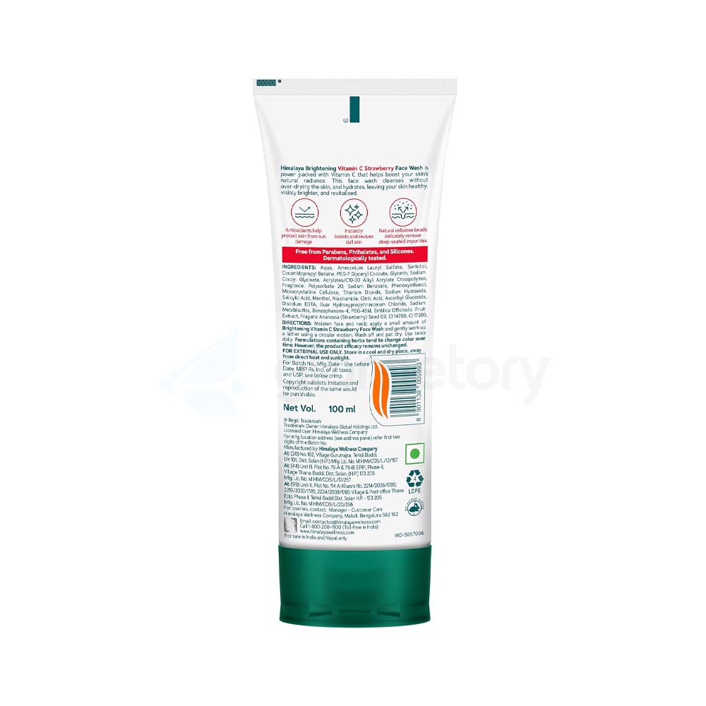 Himalaya Brightening Vitamin C Strawberry Face Wash For Youthful & Radiant Skin-100ml