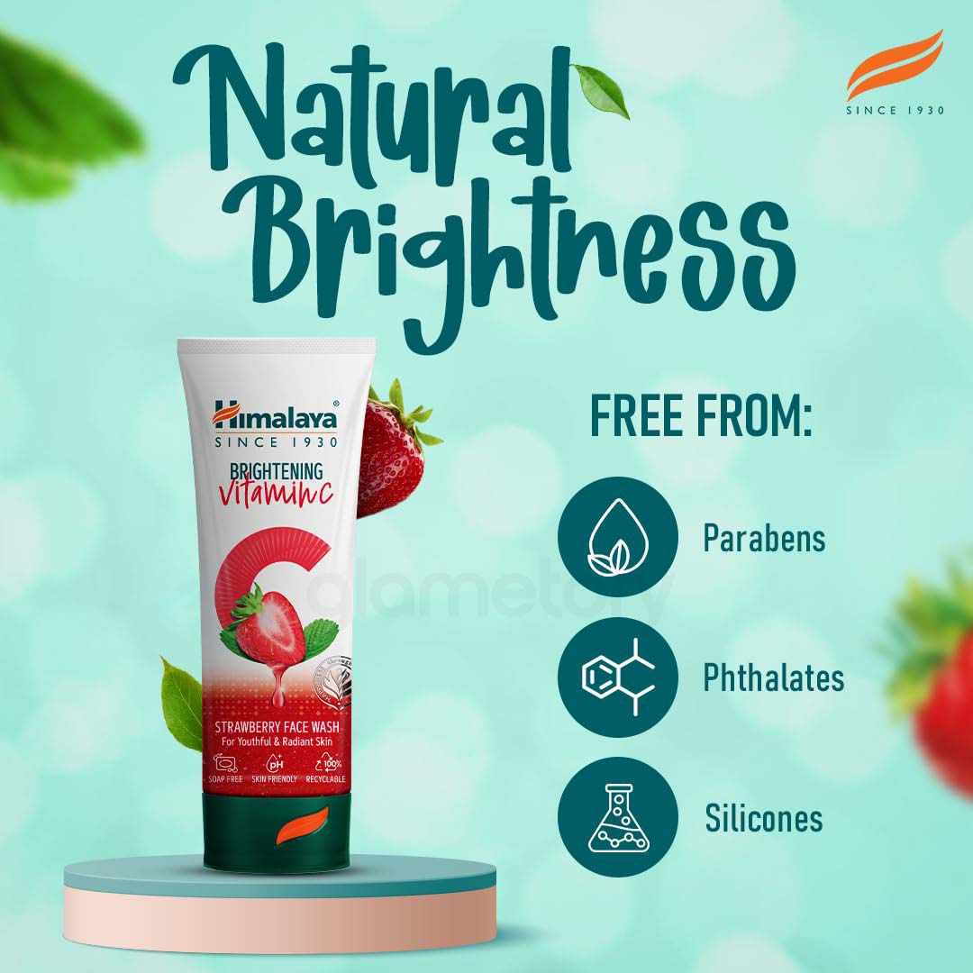 Himalaya Brightening Vitamin C Strawberry Face Wash For Youthful & Radiant Skin-100ml thumbnail 6