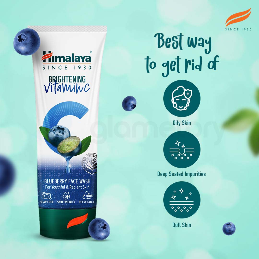 Himalaya Brightening Vitamin C Blueberry Face Wash For Youthful & Radiant Skin-100ml thumbnail 4