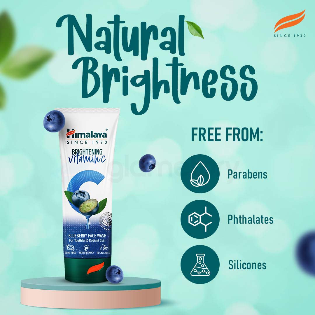 Himalaya Brightening Vitamin C Blueberry Face Wash For Youthful & Radiant Skin-100ml thumbnail 6