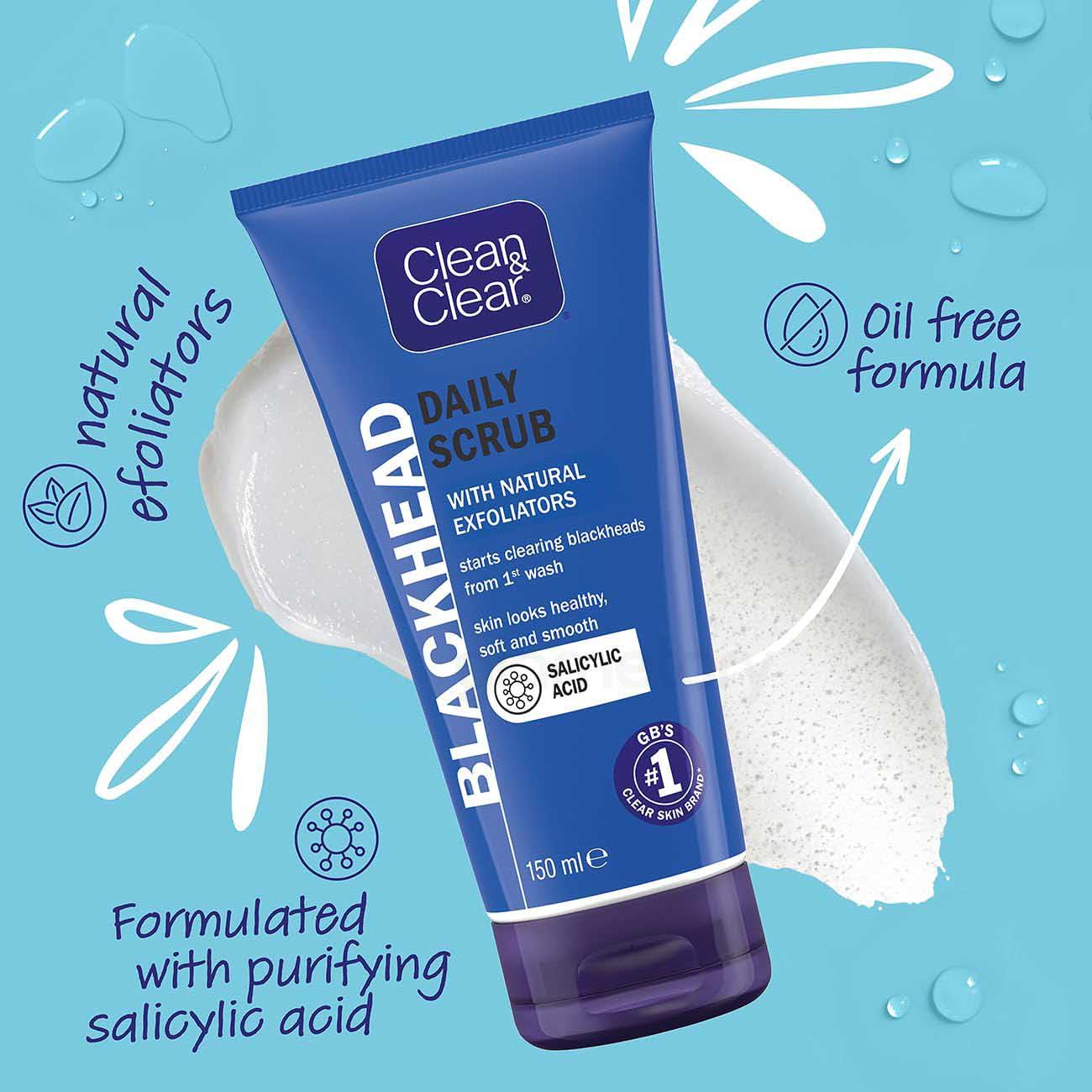 Clean & Clear Blackhead Daily Scrub With Natural Exfoliators-150ml