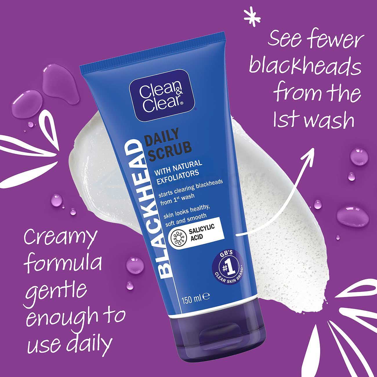Clean & Clear Blackhead Daily Scrub With Natural Exfoliators-150ml thumbnail 3
