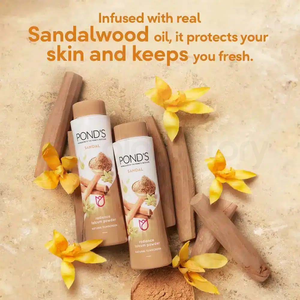 Pond's Sandal Radiance Talcum Powder-100g thumbnail 4