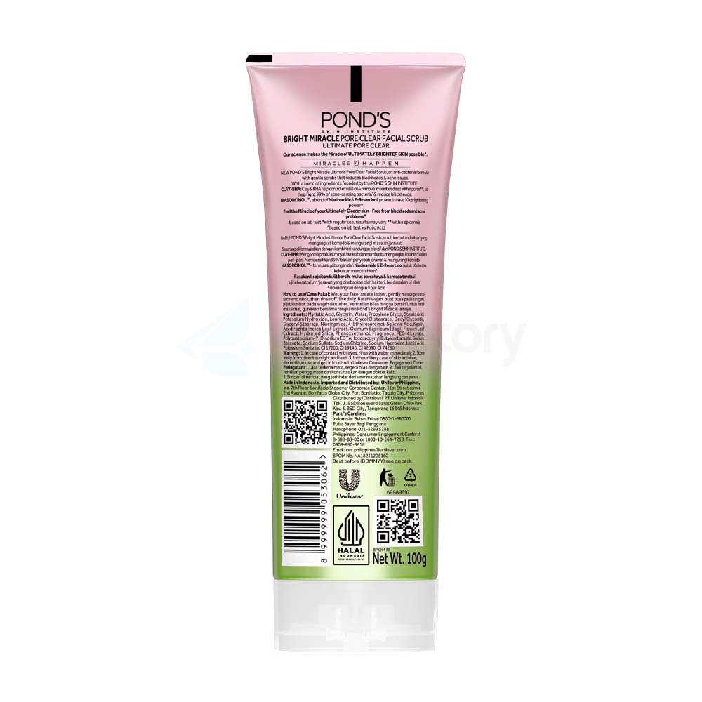 Pond's Bright Miracle Clay-BHA Facial Scrub-100g thumbnail 3