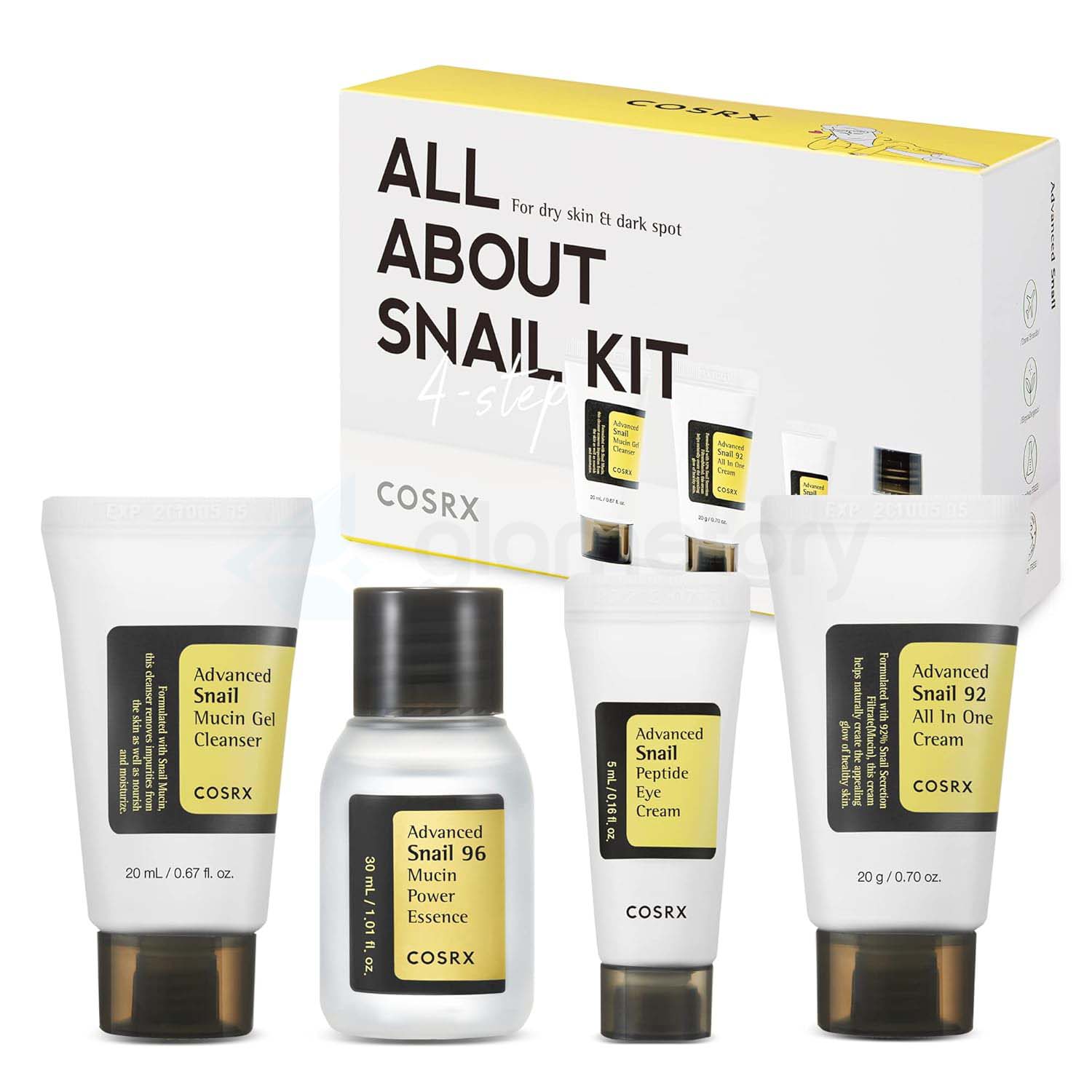 Cosrx Snail Mucin 4-Step Kit for Very Dry Skin & Dark Spots