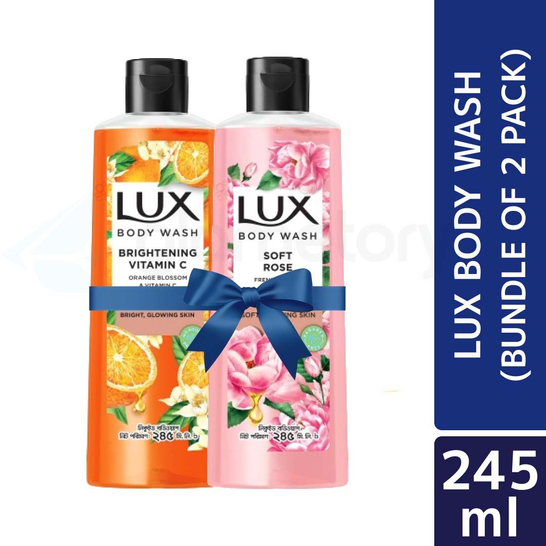 Lux Body Wash Soft Rose & Brightening Vitamin C Combo-245ml