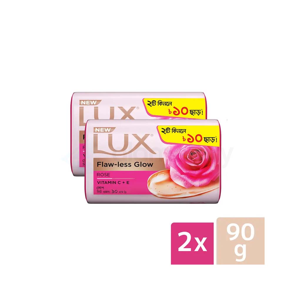 Lux Soap Bar Flawless Glow-90g X2 10 Tk off