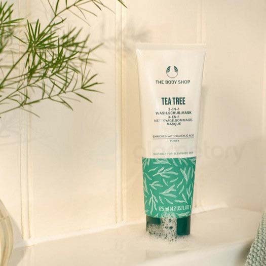 The body shop tea tree 3-in-1 wash scrub mask-125ml