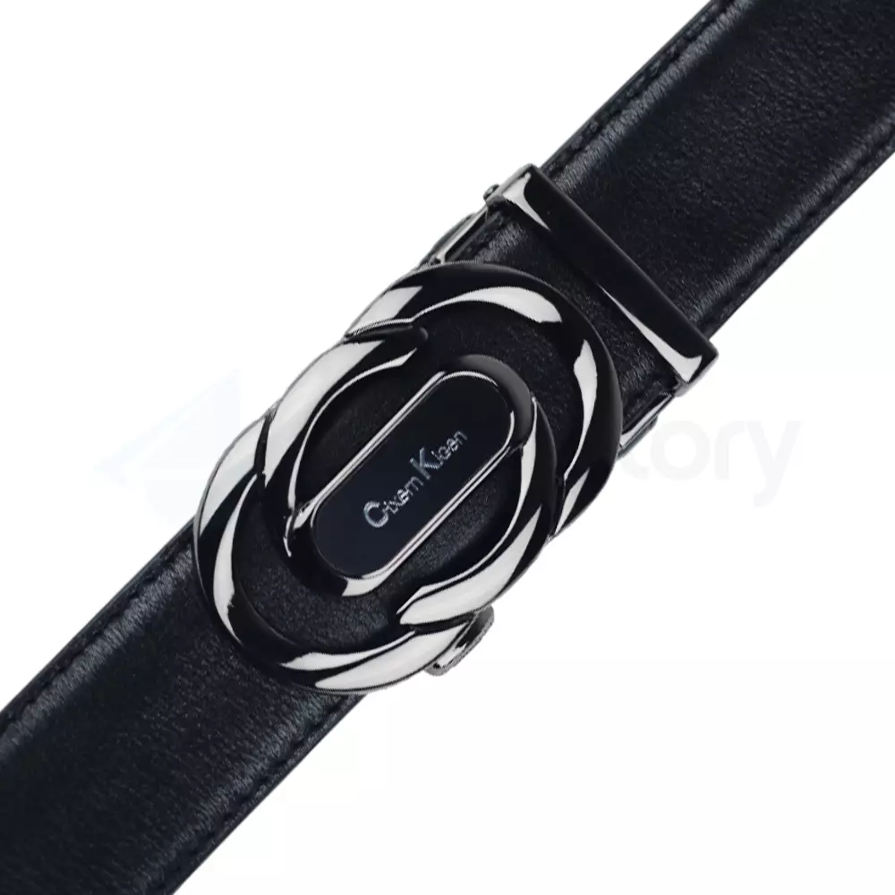 Men's Genuine Leather Gear Belt with Automatic Buckle-Black thumbnail 3