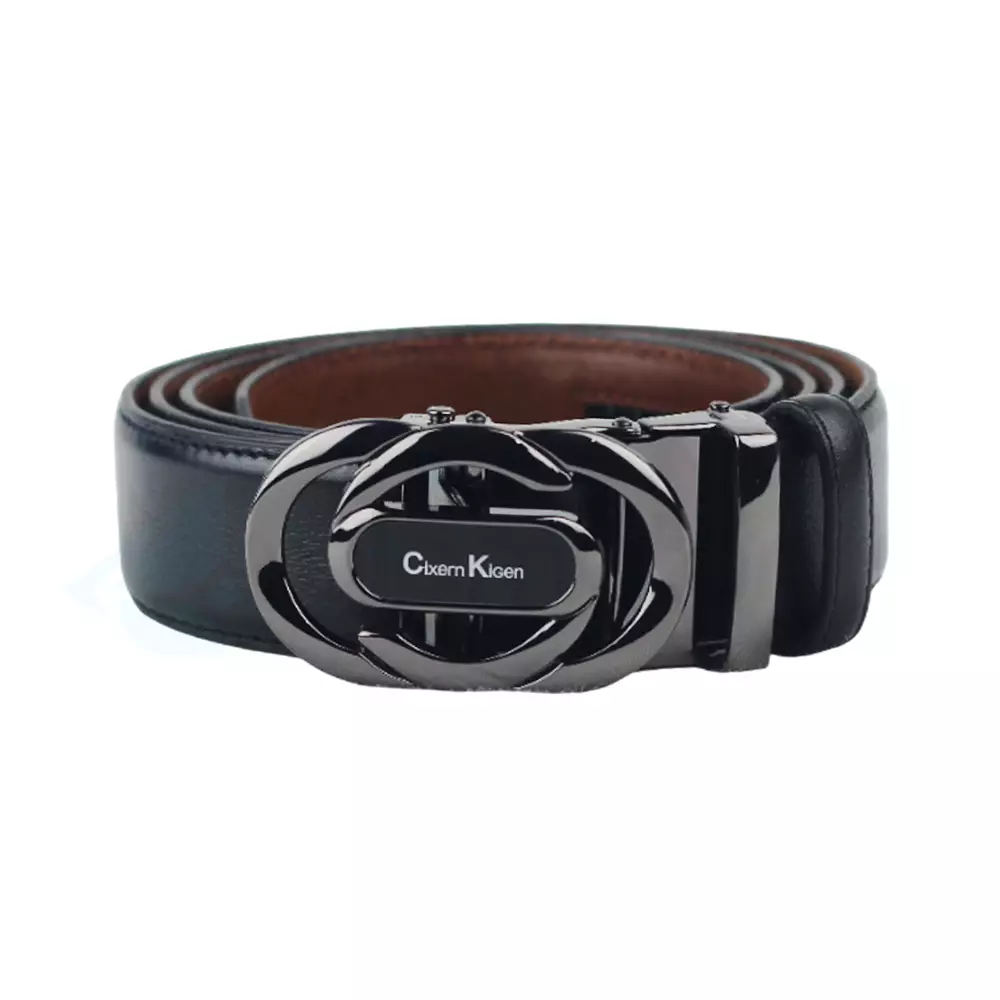 Men's Genuine Leather Gear Belt with Automatic Buckle-Black thumbnail 4