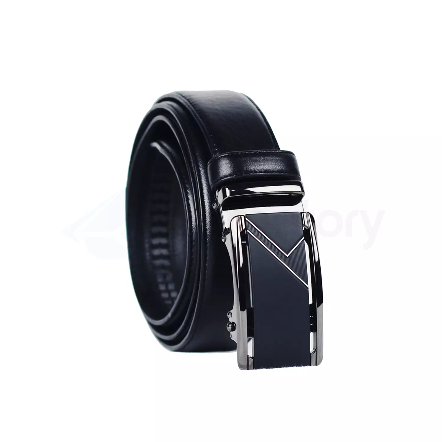 Men's Genuine Leather Gear Belt with Automatic Buckle