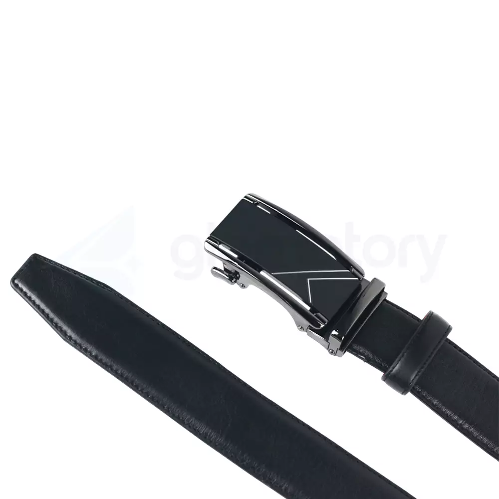 Men's Genuine Leather Gear Belt with Automatic Buckle thumbnail 4