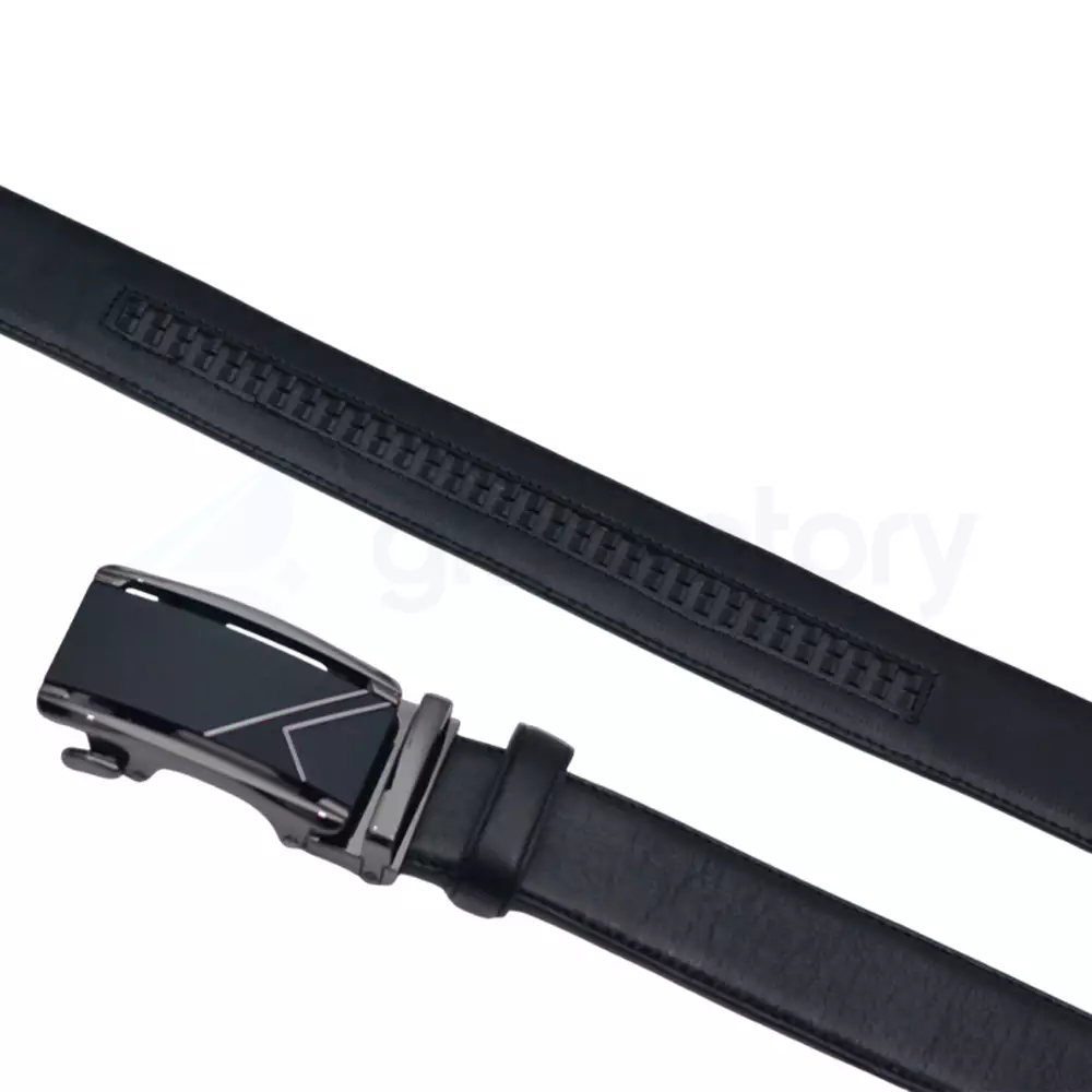 Men's Genuine Leather Gear Belt with Automatic Buckle thumbnail 5