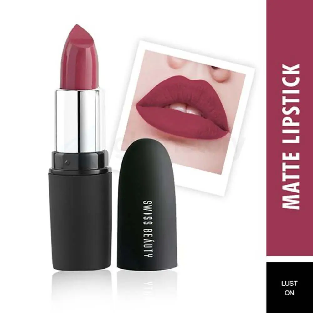 Swiss Beauty Pure Matte Lipstick-Lust On-3.8g thumbnail 4