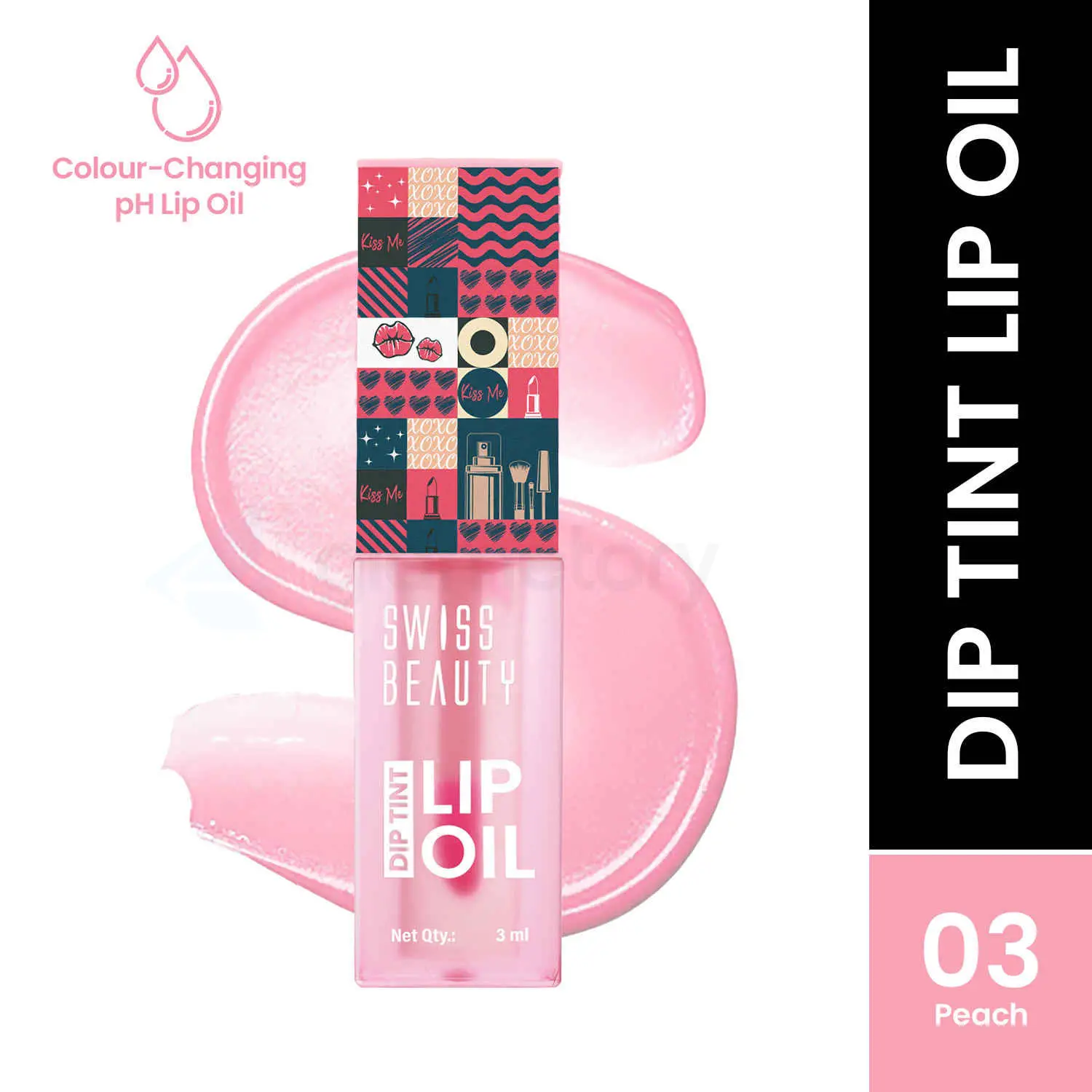 Swiss Beauty Lip Oil Dip Tint Peach-3ml thumbnail 3
