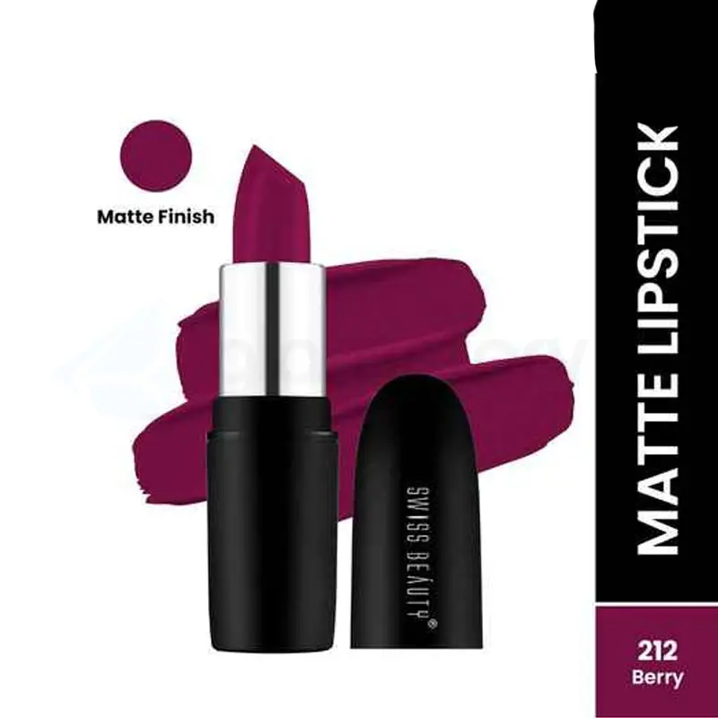Swiss Beauty Pure Matte Lipstick Burgundy-3.8g thumbnail 3