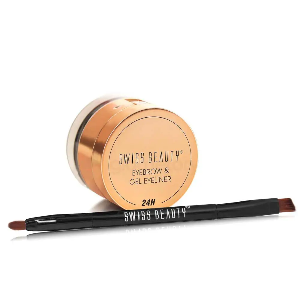 Swiss Beauty 2 in 1 Eyebrow & Gel Eyeliner-Black