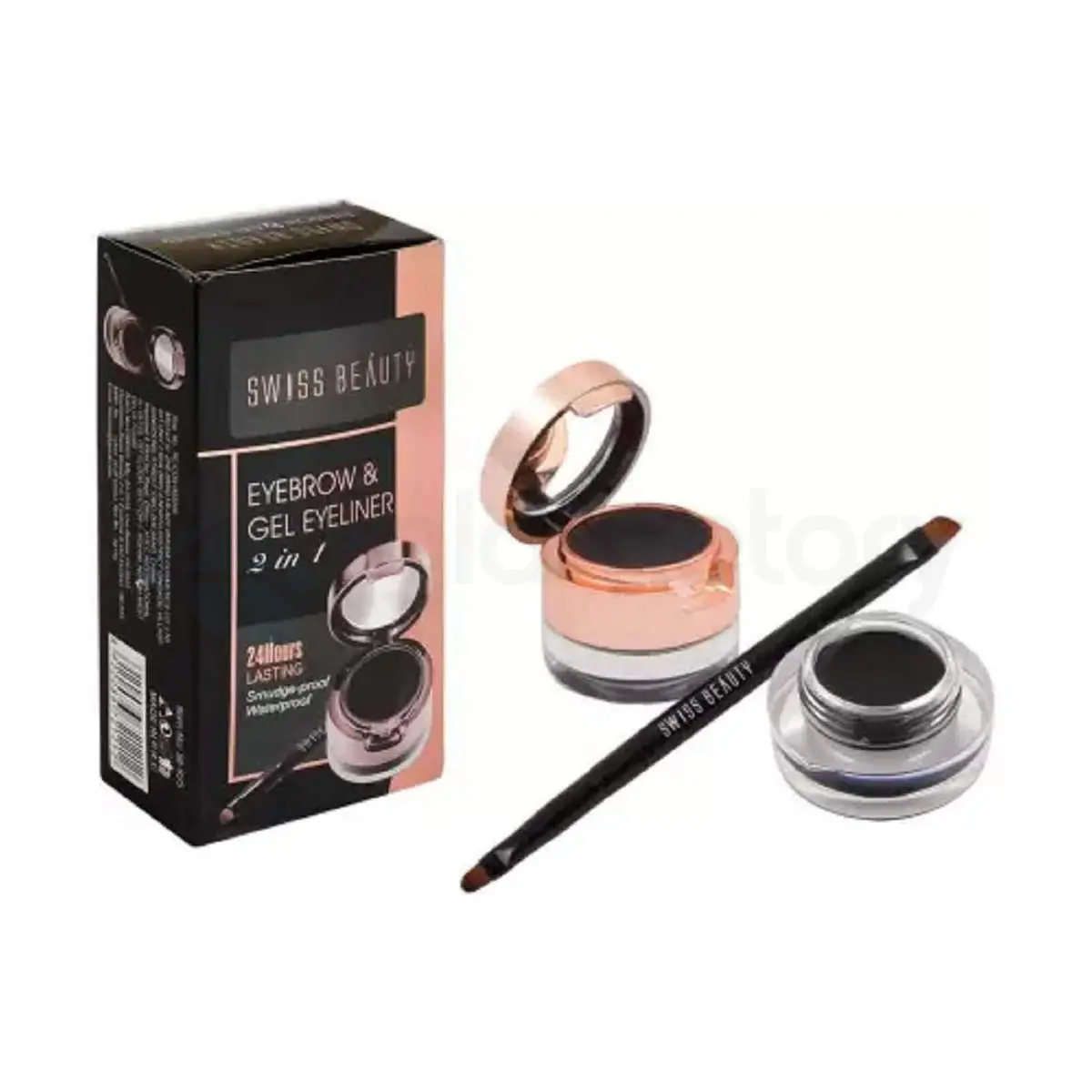 Swiss Beauty 2 in 1 Eyebrow & Gel Eyeliner-Black
