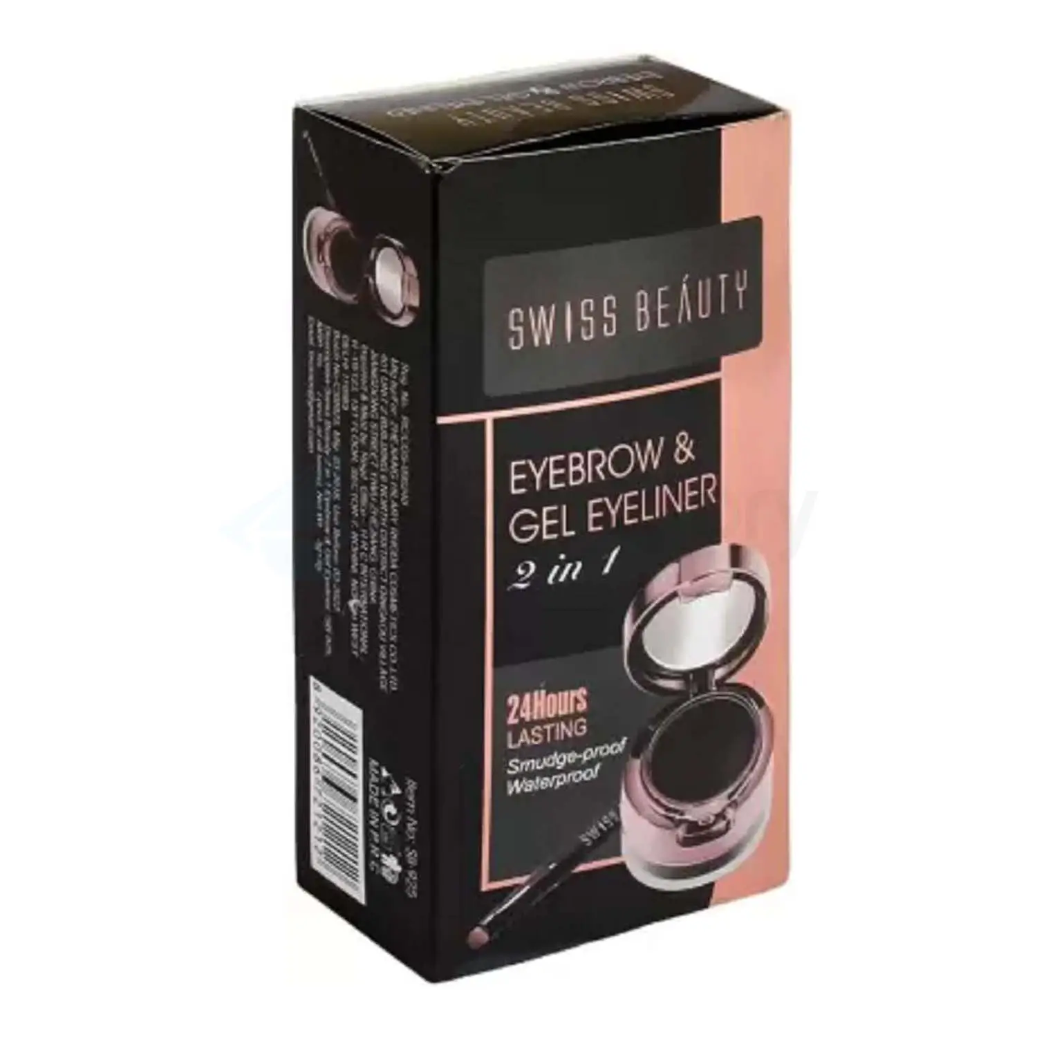 Swiss Beauty 2 in 1 Eyebrow & Gel Eyeliner-Black thumbnail 4