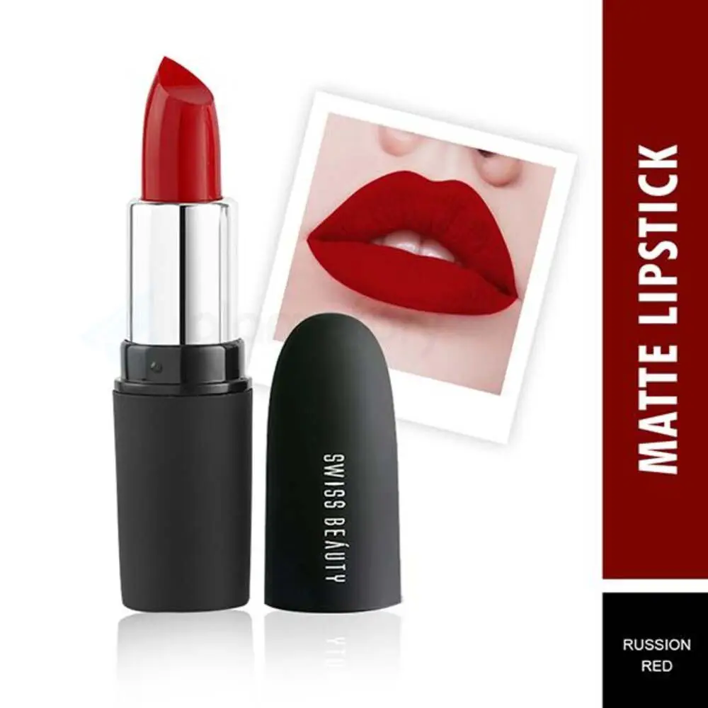 Swiss Beauty Pure Matte Lipstick Russian Red-3.8g thumbnail 3