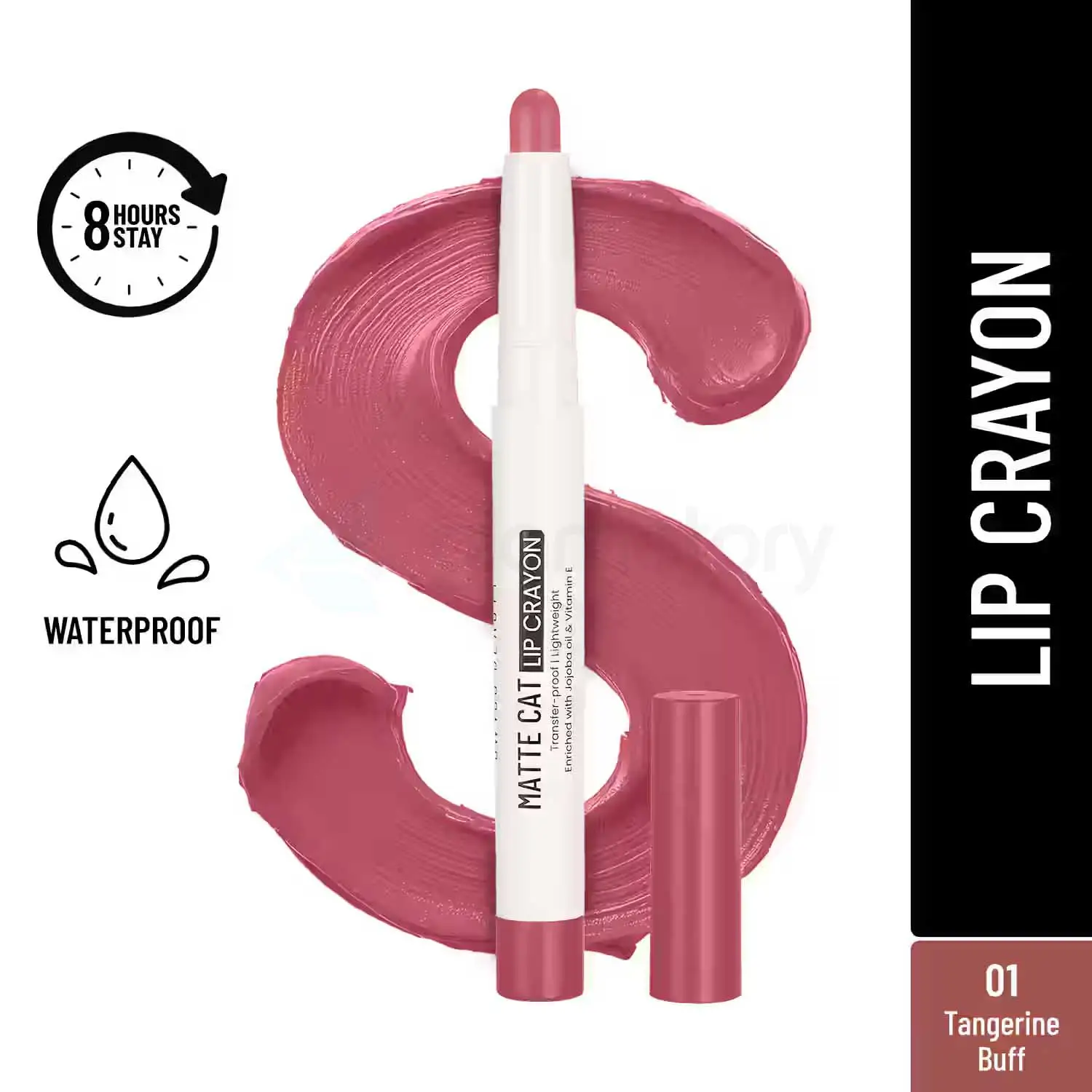 Swiss Beauty Matte Cat Lip Crayon 01 Shade Tangerine Buff thumbnail 3