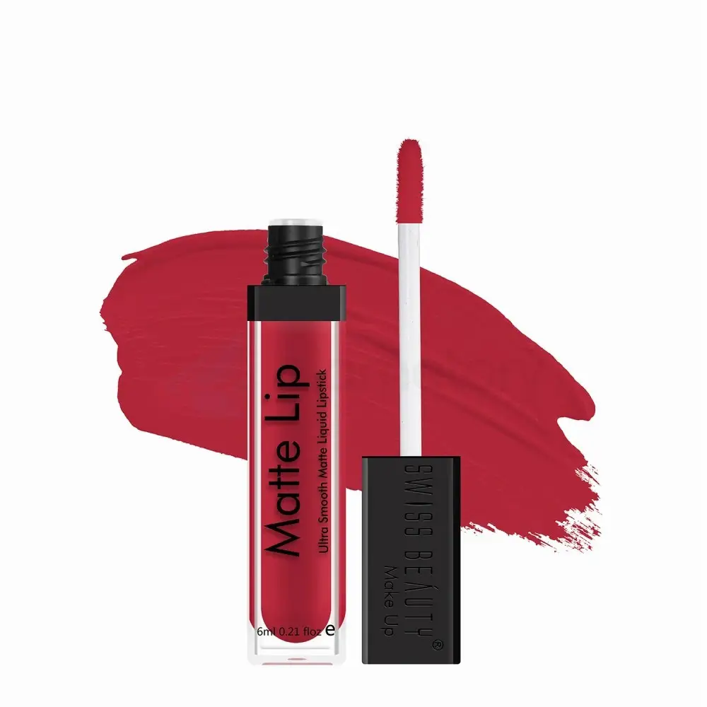 Swiss Beauty Matte Lip Ultra Smooth Lipstick Hot Red 01