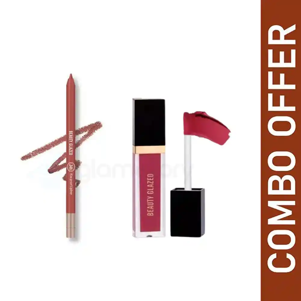 Beauty Glazed Lip Liner Mocha Brown B104 + Matte Lipstick 118
