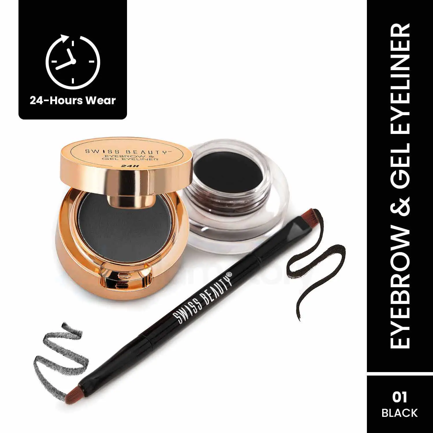 Swiss Beauty Eyebrow & Gel Eyeliner 2 in 1 - 02 Brown thumbnail 3