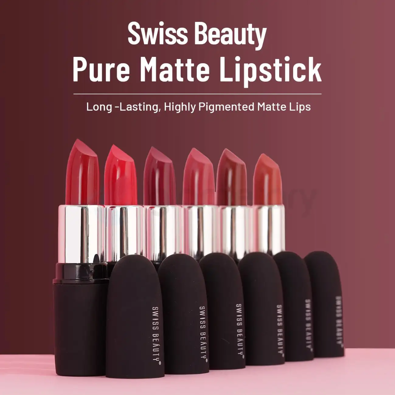 Swiss Beauty Pure Matte Lipstick Raspberry-207 thumbnail 3