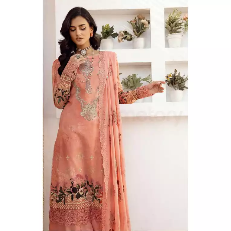 Pakistani Luxury Printed Lawn with Embroidered Chiffon Dupatta-10128 thumbnail 5