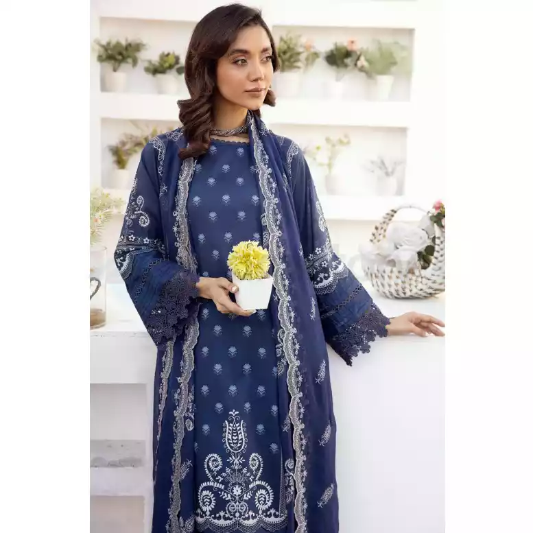 Pakistani Luxury Printed Lawn with Embroidered Chiffon Dupatta-10132 thumbnail 5