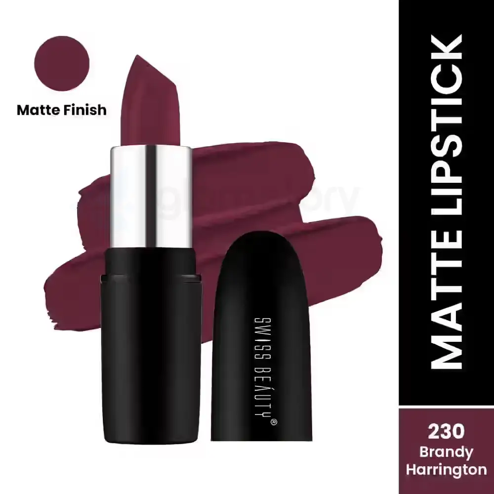 Swiss Beauty Pure Matte Lipstick-230 Brandy Harrington thumbnail 3