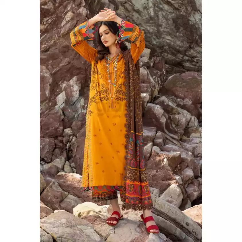 CHARIZMA Luxury Printed Lawn with Embroidered Cut-Work Chiffon Dupatta-10144