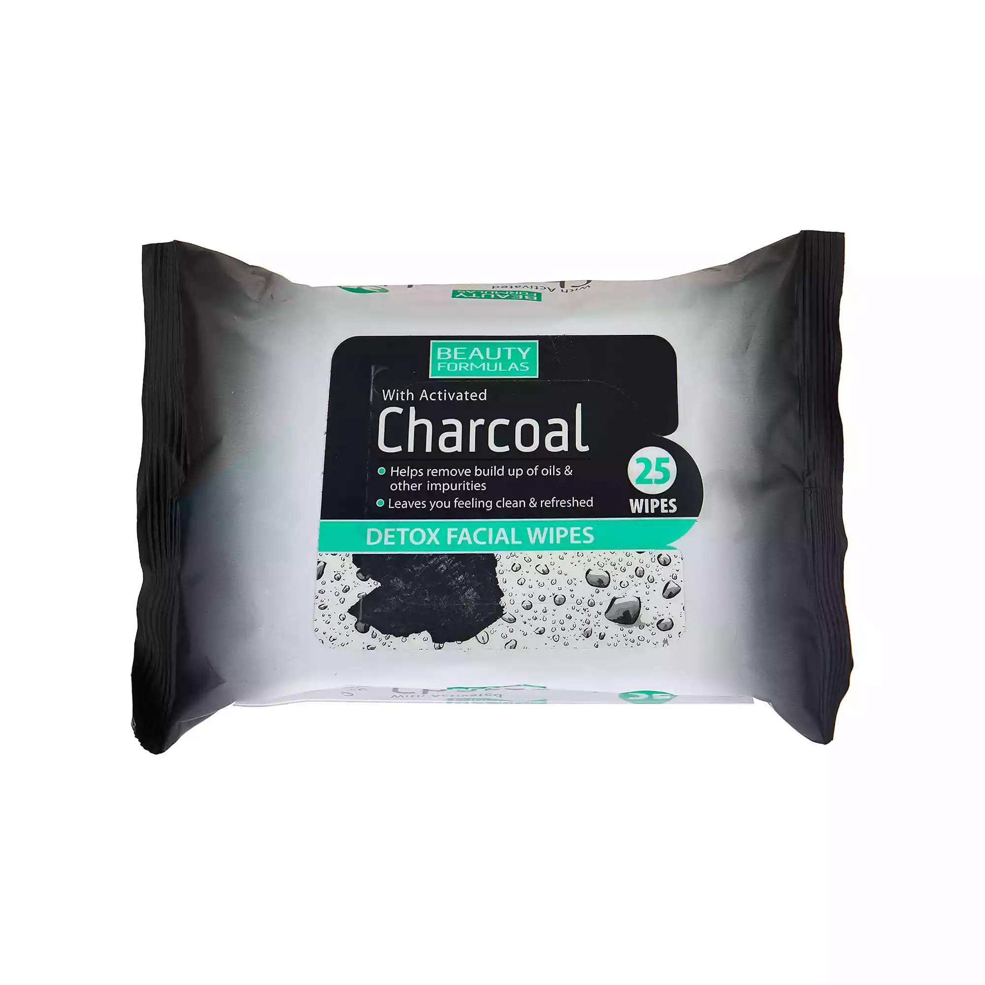 Beauty Formulas Detox Facial Wipes with Activated Charcoal