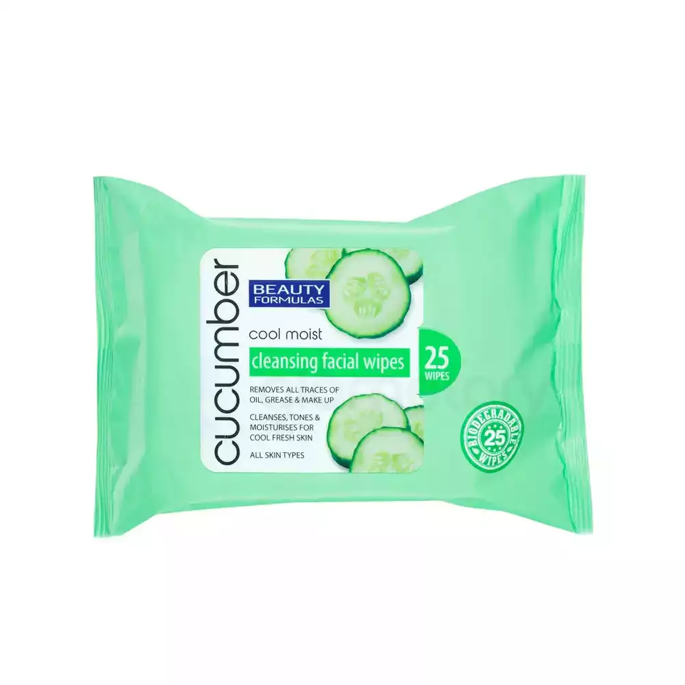 Beauty Formulas Cucumber Cool Moist Cleansing Facial Wipes