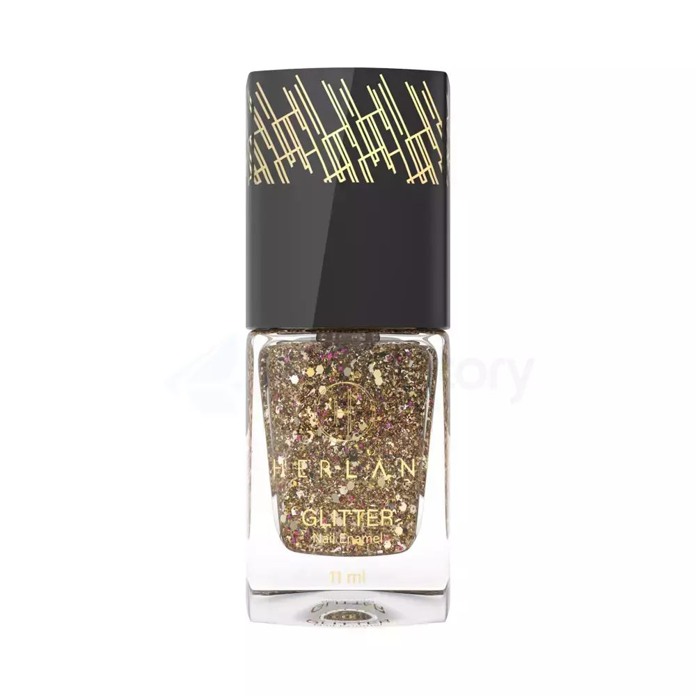 Herlan Glitter Nail Enamel Glistening Gold-11ml
