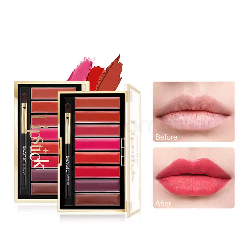 Imagic Matte Lip Palette 8 Color with Lip Brush Free