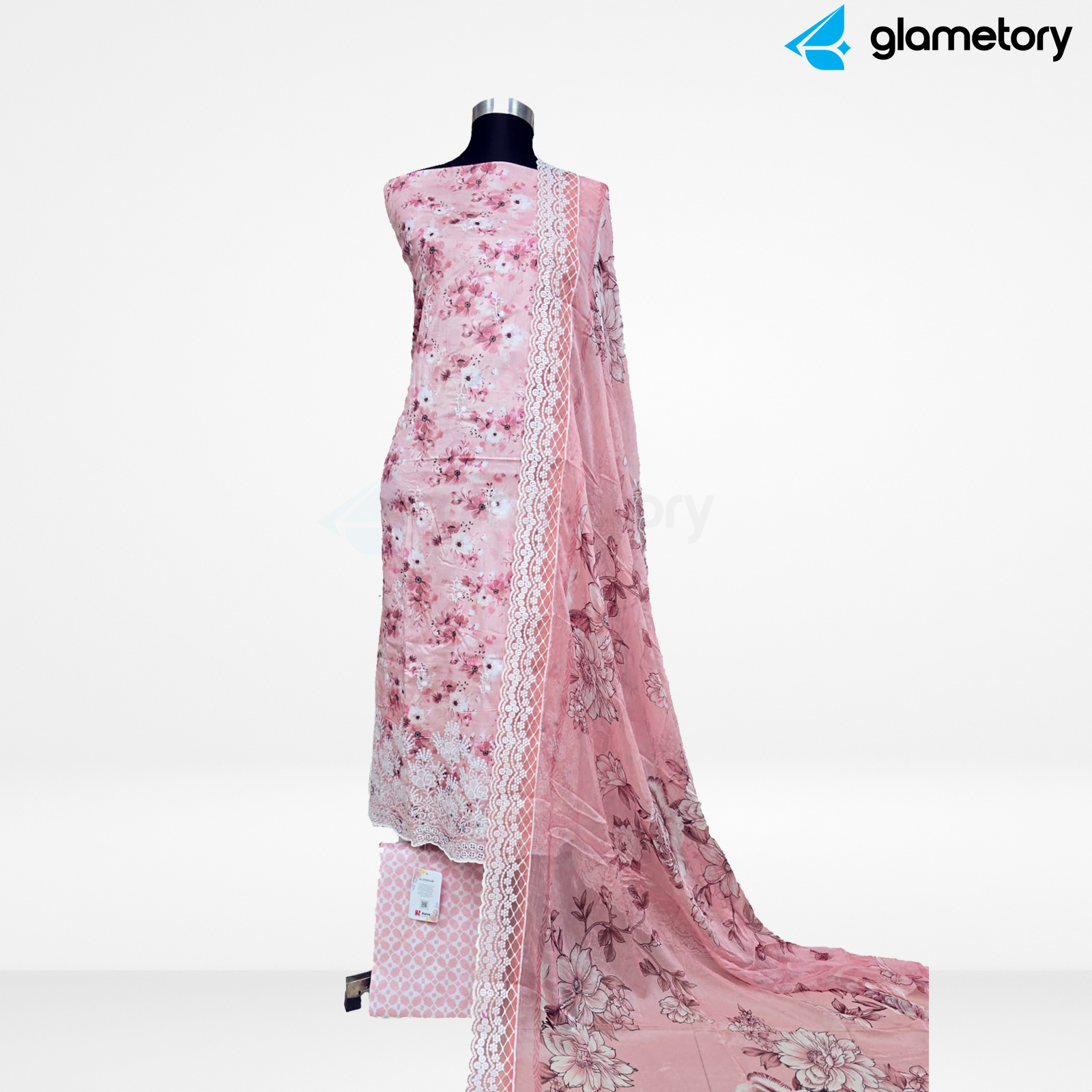 Digital Printed Embroidered Cut-Work Chicken Kari Desi Lawn with Chiffon Dupatta-21022611