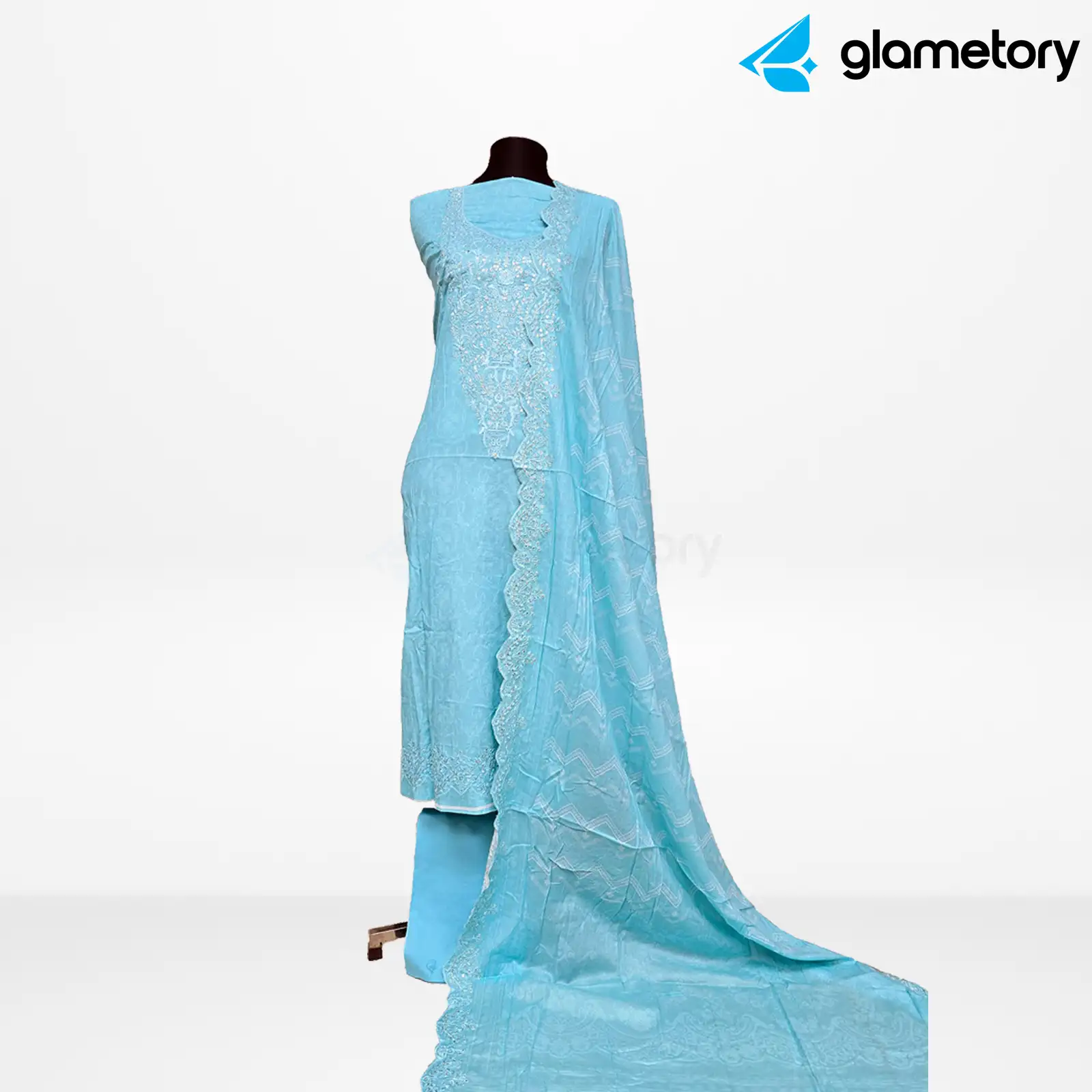 Digital Printed Embroidered Cut-Work Chicken Kari Desi Lawn with Voil Dupatta-21022612