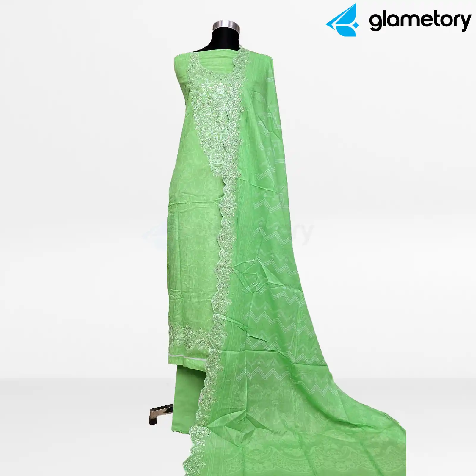 Digital Printed Embroidered Cut-Work Chicken Kari Desi Lawn with Voil Dupatta-210226110
