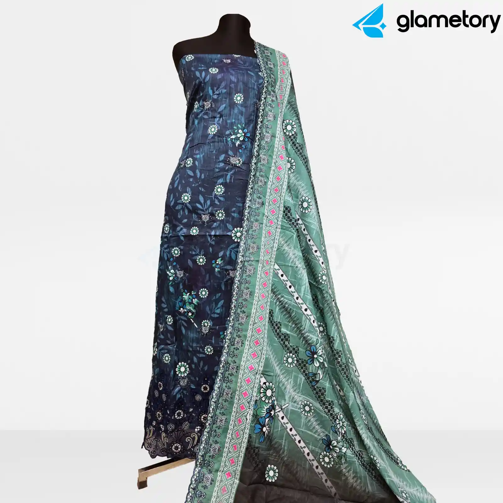 Digital Printed Embroidered Cut-Work Chicken Kari Desi Lawn with Voil Dupatta-210226112