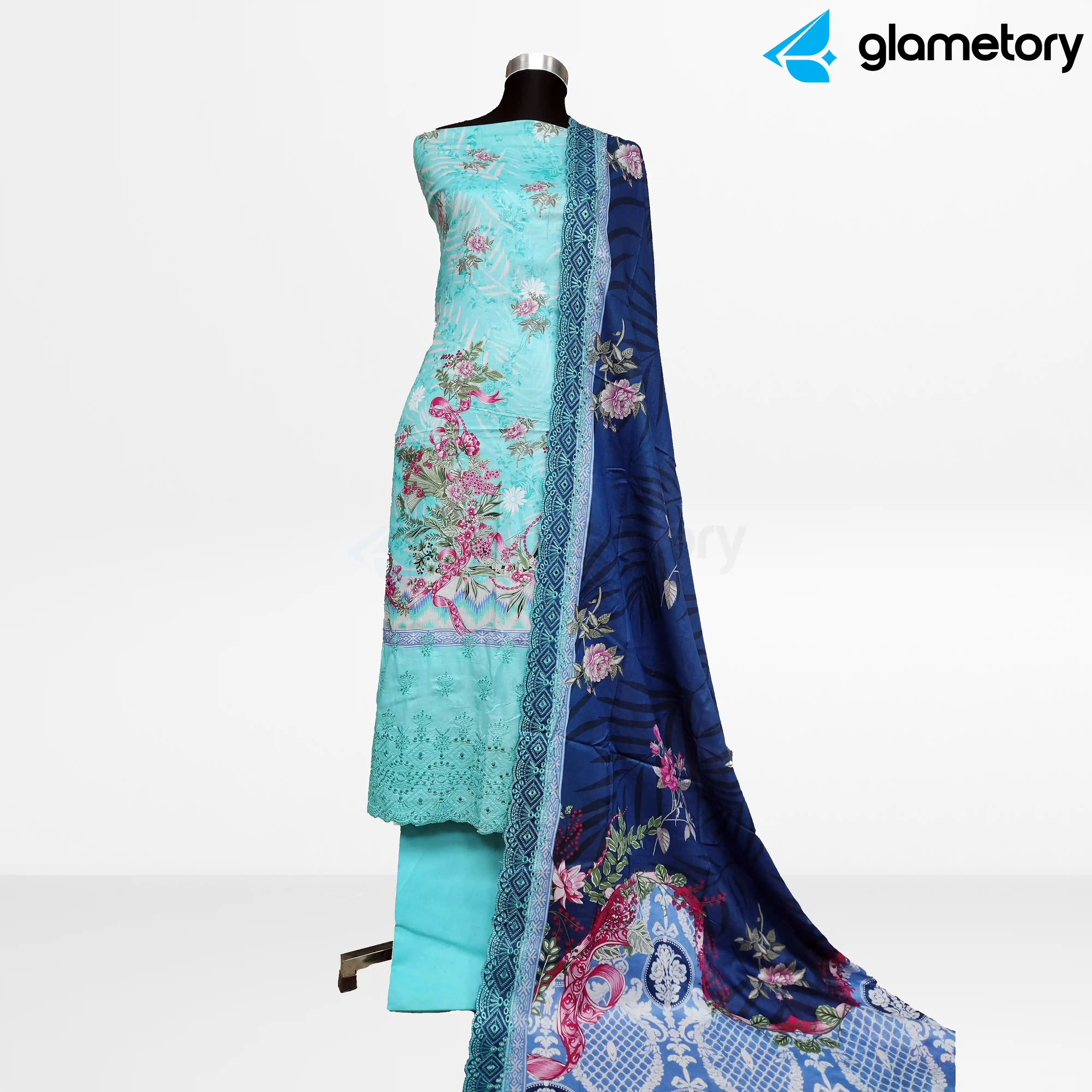 Digital Printed Embroidered Cut-Work Chicken Kari Desi Lawn with Voil Dupatta-210226113