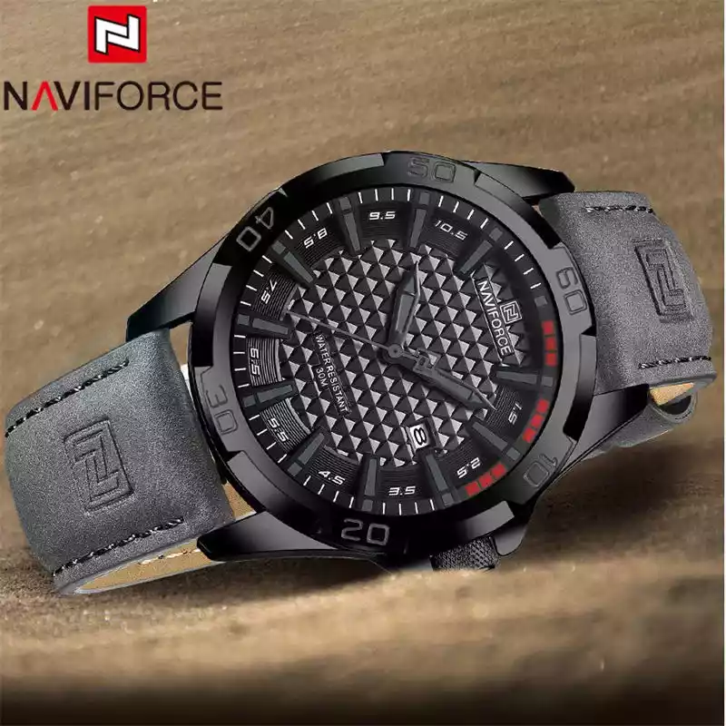 Naviforce Men's Watch with Date & Belt Strap 8023 L-Gray thumbnail 4