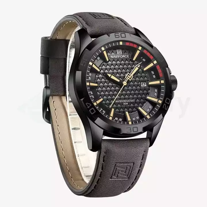 Naviforce Men's Watch with Date & Belt Strap 8023 L-Coffee thumbnail 3