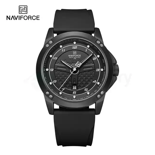 Naviforce Luxury Men's Watch with Belt Strap 8031-Black